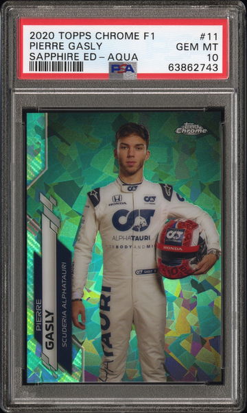 2020 Topps Chrome Sapphire F1 Pierre Gasly Aqua Refractor Formula 1 PSA 10