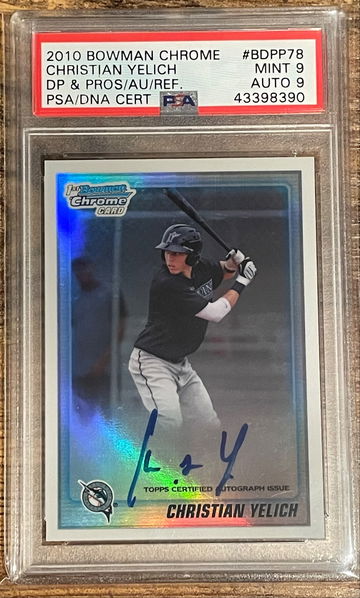 2010 Bowman Chrome Draft Picks & Pros Auto Refractor PSA 9 1st Bowman autograph 