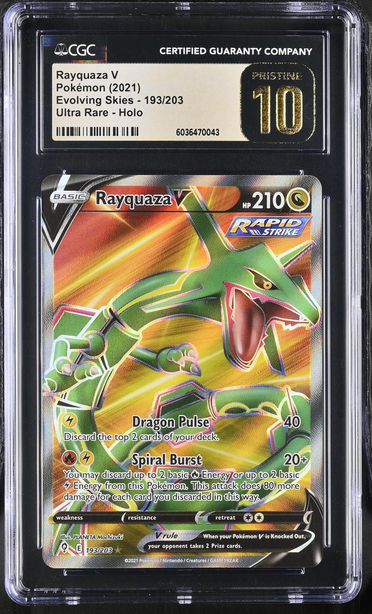 2021 Pokémon Evolving Skies Ultra Rare Holo Rayquaza V #193