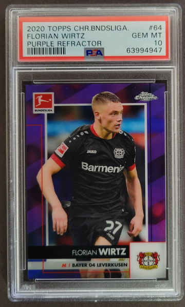 2020 Topps Chrome Bundesliga Florian Wirtz Purple Refractor PSA 10 #64