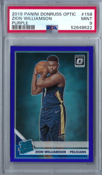 2019 Panini Donruss Optic Zion Williamson Purple Holo PSA 9