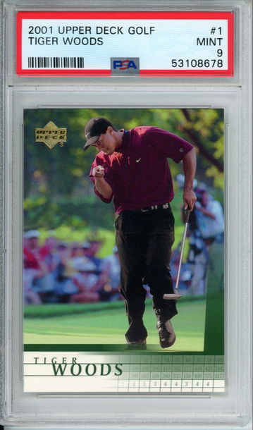 TIGER WOODS 2001 UPPER DECK GOLF #1 PSA 9 MINT