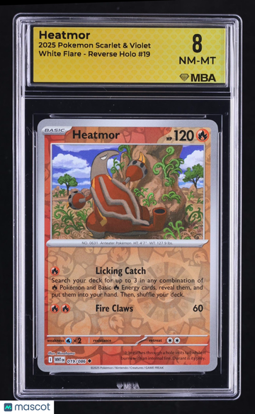2025 Pokemon Scarlet & Violet White Flare Heatmor Reverse Holo MBA 8 #19