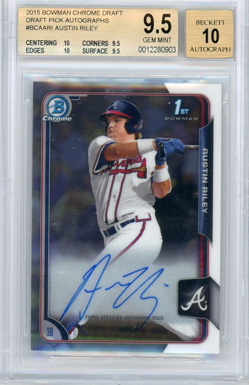 2015 Bowman Chrome Austin Riley Auto BGS 9.5 True Gem+ 