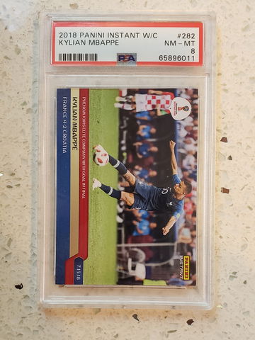 2018 Panini Instant World Cup Kylian Mbappe  PSA 8, ONLY 540 made!