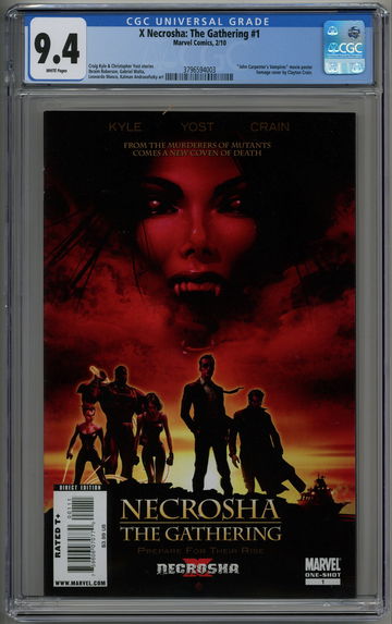 X Necrosha: The Gathering #1 CGC 9.4 John Carpenter's Vampires homage w/ X-Men