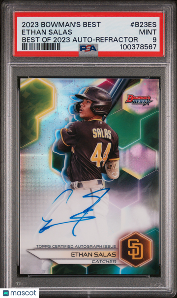 2023 Bowman's Best Best Of 2023 Autographs Ethan Salas #B23ES Refractor PSA 9