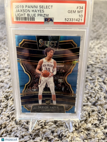 JAXSON HAYES 2019 Panini Select 34 LIGHT BLUE PRIZM PSA 10 RC Rookie