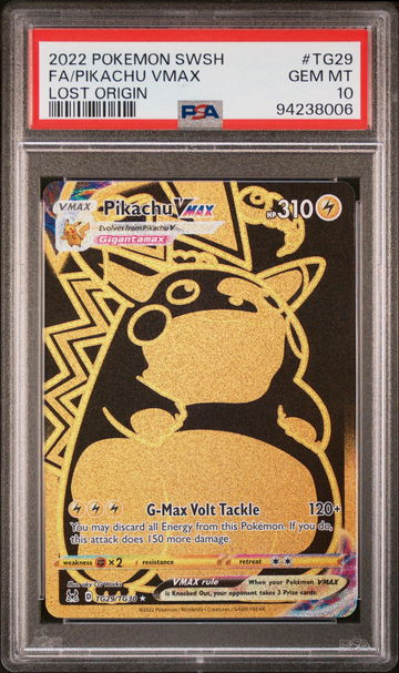 2022 Pokemon Sword and Shield Lost Origin Trainer Gallery Pikachu Vmax #TG29 PSA 10