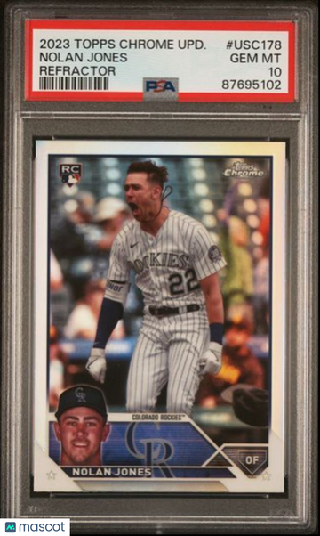 Nolan Jones RC 2023 Topps Chrome Update Refractor PSA 10 Colorado Rockies