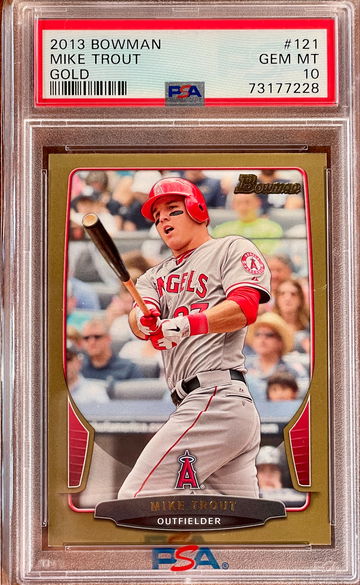 2013 Bowman GOLD 121 Mike Trout PSA 10