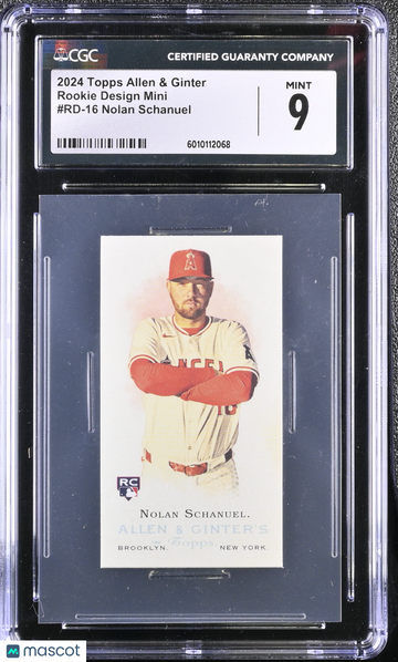 2024 Topps Allen & Ginter Nolan Schanuel #RD-16 Rookie Design Mini CGC 9