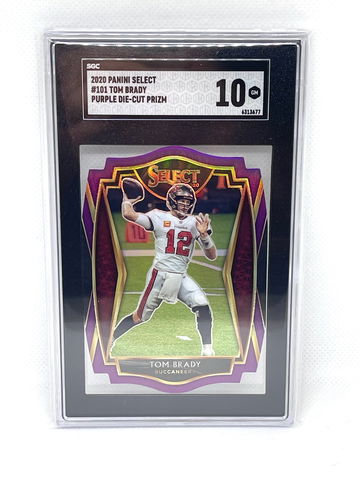 2020 Panini Select Tom Brady Premier Level Purple Prizm Die Cut SP #101 SGC 10