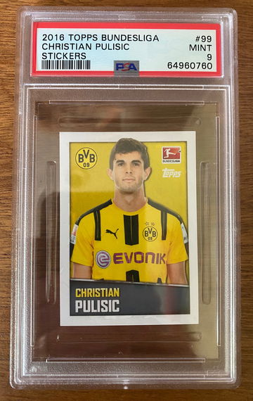 2016 Christian Pulisic Topps Bundesliga Stickers PSA 9 #99 Chelsea USA RC Pop 13