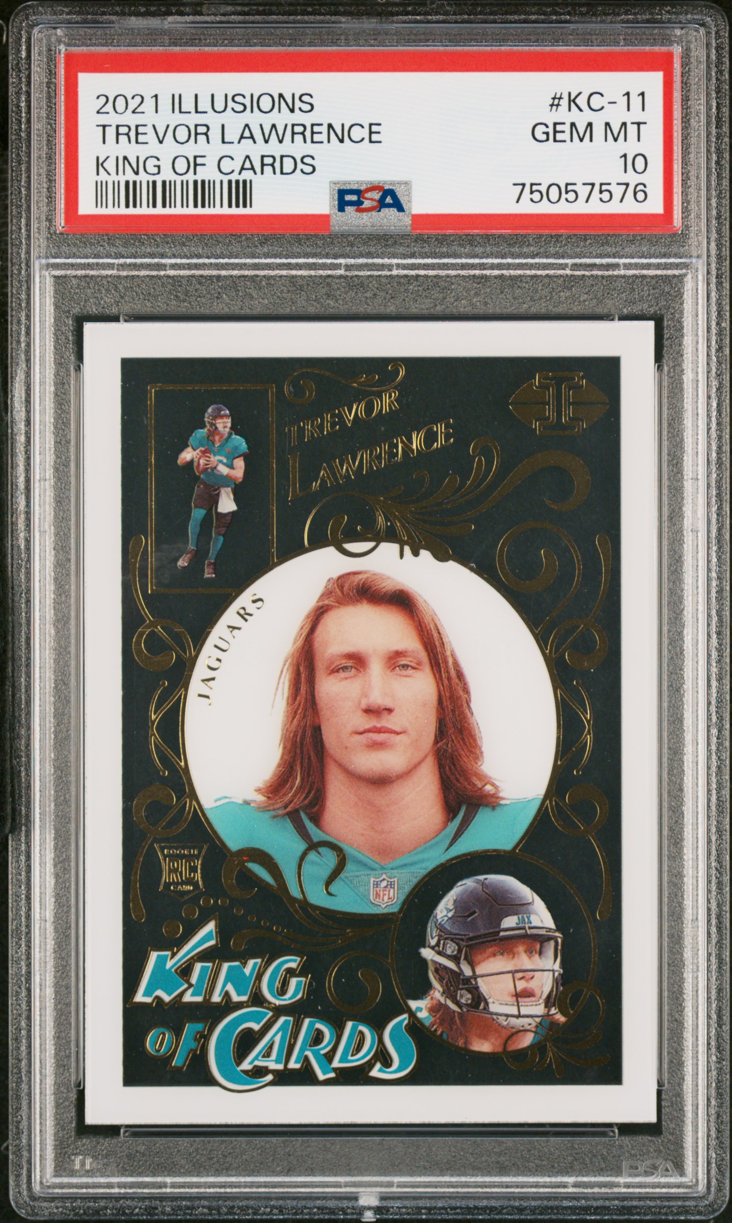 2021 Panini Illusions King Of Cards Trevor Lawrence #KC-11 ROOKIE RC PSA 10