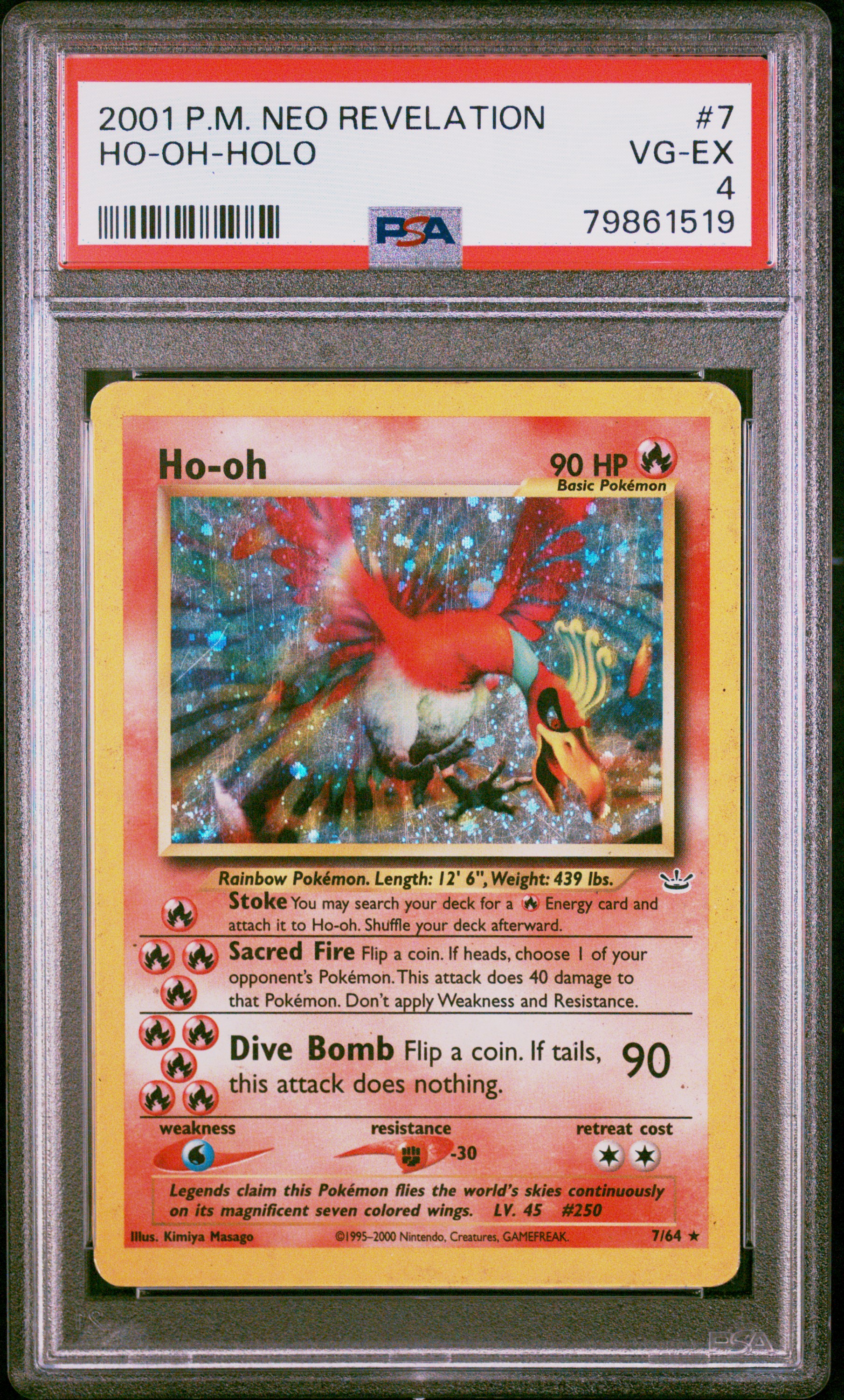 2001 Pokemon Neo Revelation Ho-Oh-Holo #7 PSA 4
