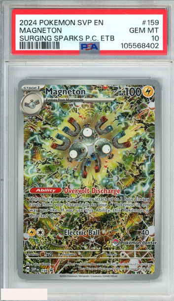 2024 POKEMON SVP BLACK STAR PROMO MAGNETON #159 SURGING SPARKS PC ETB PSA 10