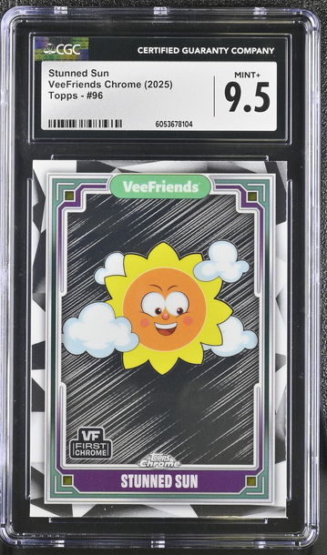 2025 Topps VeeFriends Chrome Stunned Sun #96 CGC 9.5