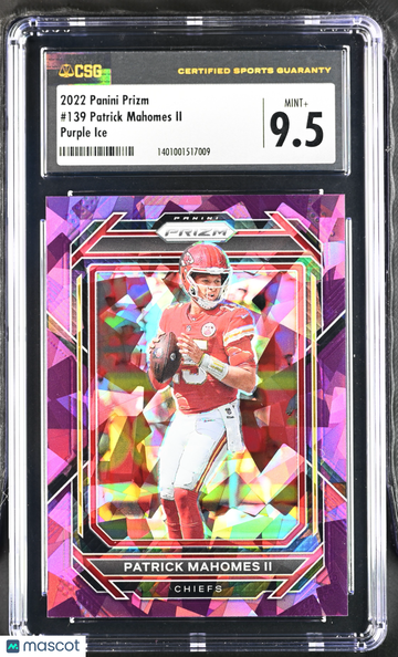 2022 Panini Prizm Patrick Mahomes II #139 Purple Ice CGC 9.5