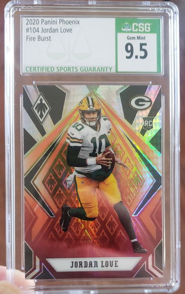 Jordan Love RC 2020 Phoenix #104 Fire Burst 🔥 CSG 9.5 💎 GEM MINT 