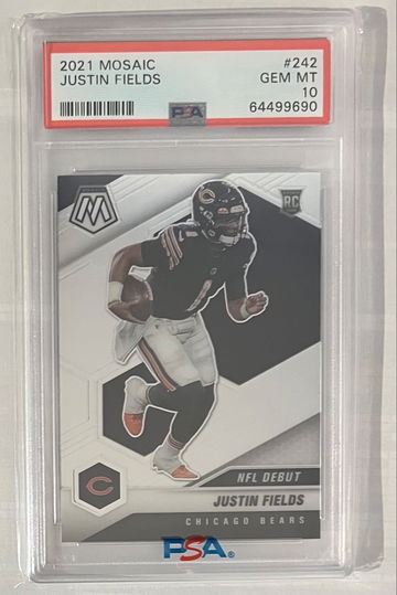 2021 Mosaic Justin Fields Bears Rookie PSA 10