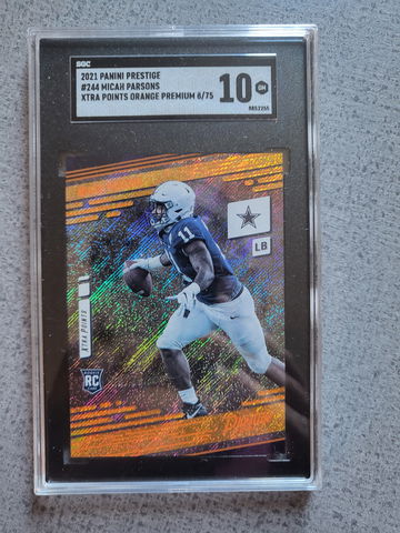2021 Panini Prestige #244 Micah Parsons Xtra points Orange Premium /75 SGC 10
