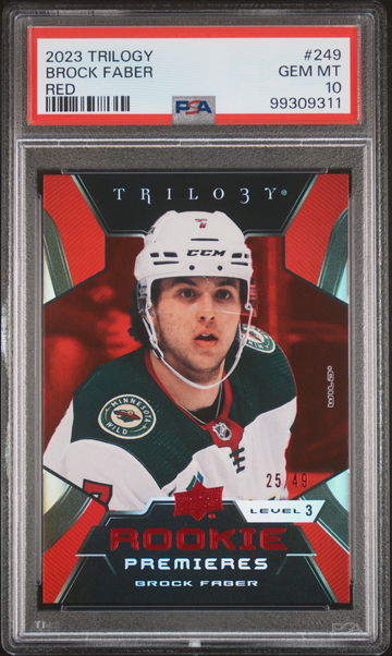 2023 Upper Deck Trilogy Red Brock Faber #249 /49 PSA 10