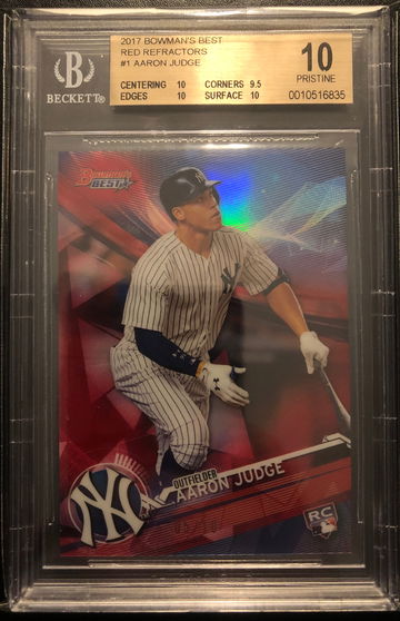 AARON JUDGE 2017 Bowman's Best RED REFRACTOR /10 RC Chrome BGS 10 Pristine
