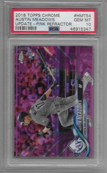 2018 Topps Chrome Update Austin Meadows Pink Refractor PSA 10
