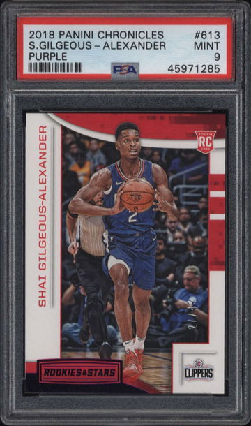 Shai Gilgeous-Alexander 2018 Rookies and Stars /49 Purple Rookie RC Chronicles