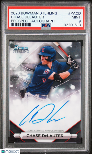 2023 Bowman Sterling Prospect Autographs Chase Delauter #PACD PSA 9
