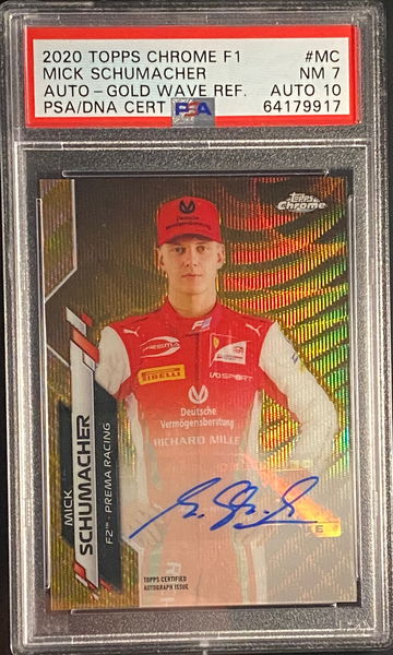 2020 Topps Chrome Sapphire F1 Mick Schumacher Gold Wave Refractor Auto /50 Rookie RC F2 Formula 1 