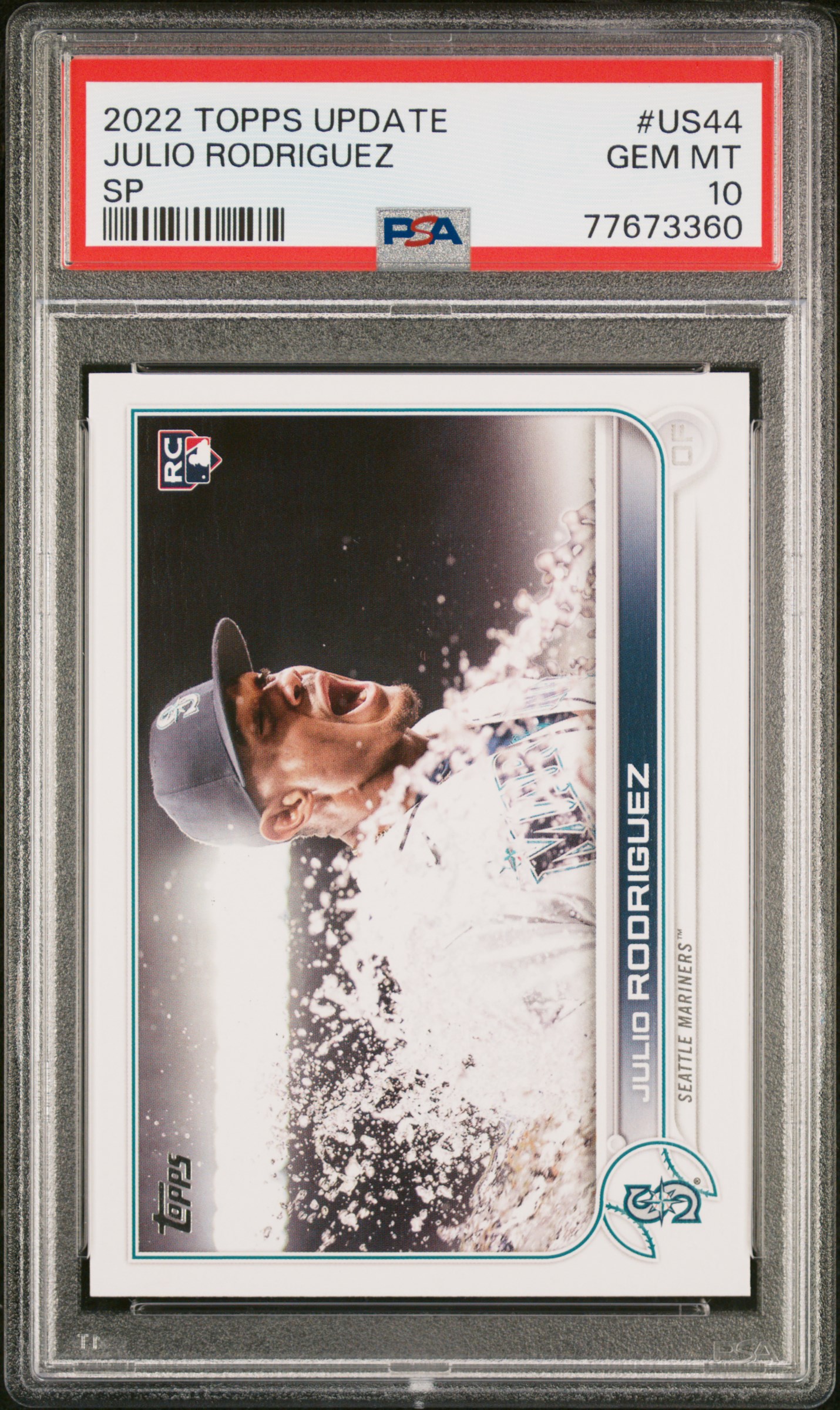 PSA 10 2022 Topps Update #US44 Julio Rodriguez Rookie RC SP Image Variation