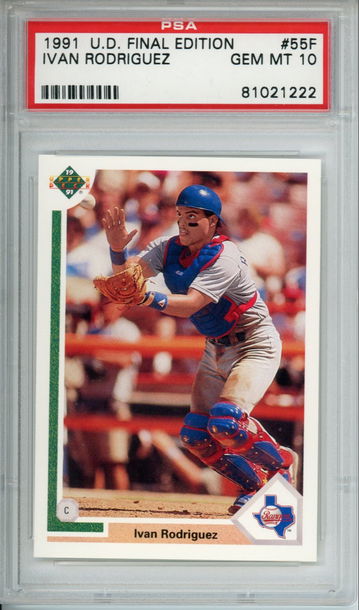 IVAN RODRIGUEZ 1991 UPPER DECK FINAL EDITION PSA 10 ROOKIE CARD