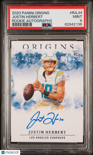 2020 Panini Origins Rookie Autographs Justin Herbert #RAJH PSA 9