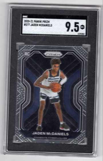 2020-21 Panini Prizm Jaden Mcdaniels Timberwolves RC SGC 9.5