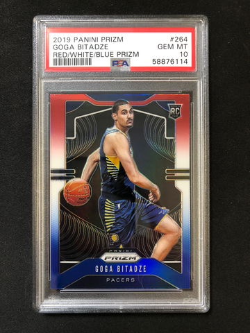 2019 Panini Prizm - Goga Bitadze - Rookie Red White Blue PSA 10
