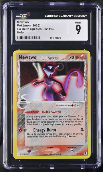 2005 Pokémon EX Delta Species Mewtwo #12/113 Holo CGC 9