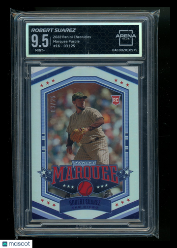 2022 Panini Chronicles Marquee Purple Robert Suarez #16 /25 RC Arena Club 9.5