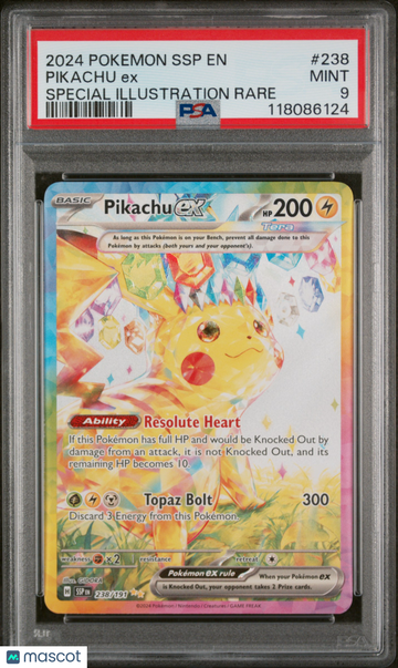2024 Pokemon SSP EN-Surging Sparks Pikachu EX Special Illustration Rare PSA 9 #238