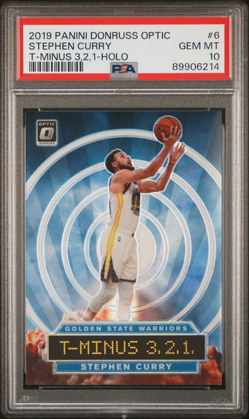2019 Donruss Optic T-Minus 3, 2, 1 Holo Stephen Curry #6 PSA 10