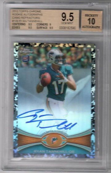 2012 Topps Chrome Rookie Autographs Camo Refractor #26/105 Ryan Tannehill BGS 9.5/10 Autograph