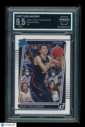 2022-23 Panini Chronicles Draft Picks Rated Rookie Chet Holmgren #1 Rated Rookie Arena Club 9.5