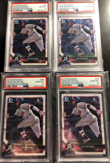 Cristian Pache 2018 1st Bowman Chrome PSA 10 lot of 4