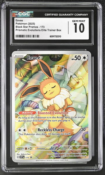 2025 Pokemon Black Star Promos Prismatic Evolutions ETB Eevee #173 Holo CGC 10