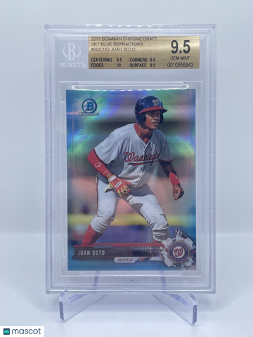 2017 Bowman Chrome Draft Sky Blue Refractors Juan Soto #BDC162 BGS 9.5