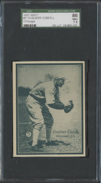 1931 W517 #5 Chalmer Cissell Chicago White Sox SGC 86 NM+ 7.5