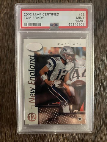 2002 Leaf Certified TOm BRady PSA 9 MK