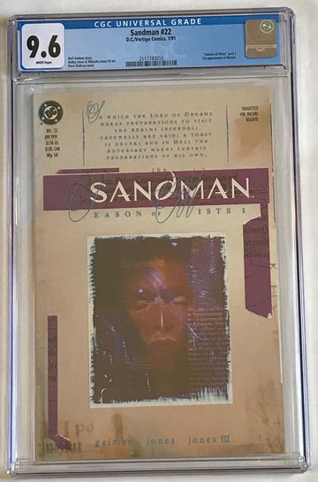 SANDMAN #22 1ST APPEARANCE OF DANIEL CGC 9.6 WHITE PAGES