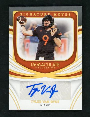 2022 Panini Immaculate Signature Moves Tyler Van Dyke #SM-TVD Auto /10